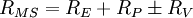 R_{MS}=R_E+R_P/pm{R_V}