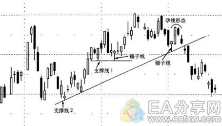 EA分享网(EAFXW.COM)：学到了！将趋势线与K线形态结合，可以大大提高盈利概率