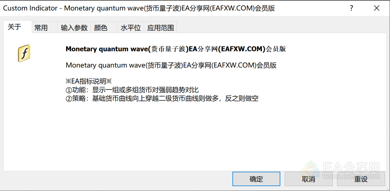 Monetary quantum wave(货币量子波)EA分享网(EAFXW.COM)会员授权版 Monetary quantum wave(货币量子波)EA分享网(EAFXW.COM)会员授权版