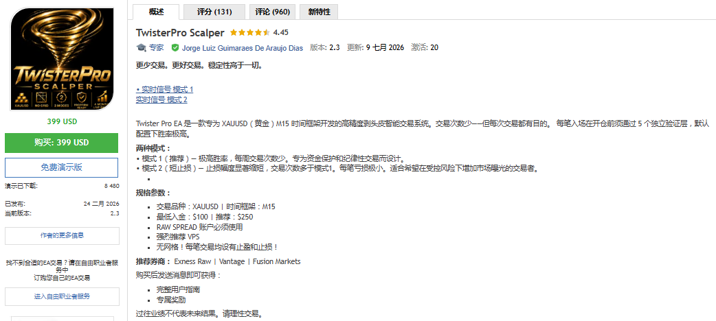 TwisterPro Scalper 破解版_EAAI.TOP_EA智汇_交易学习APP