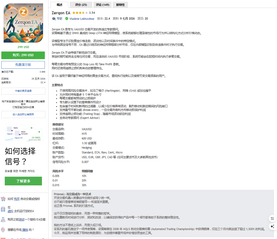 Zerqon EA_EAAI.TOP_EA智汇_交易学习APP